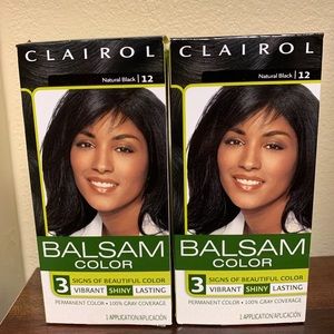 2 Packs Clairol Balsam Color Natural Black #12 New